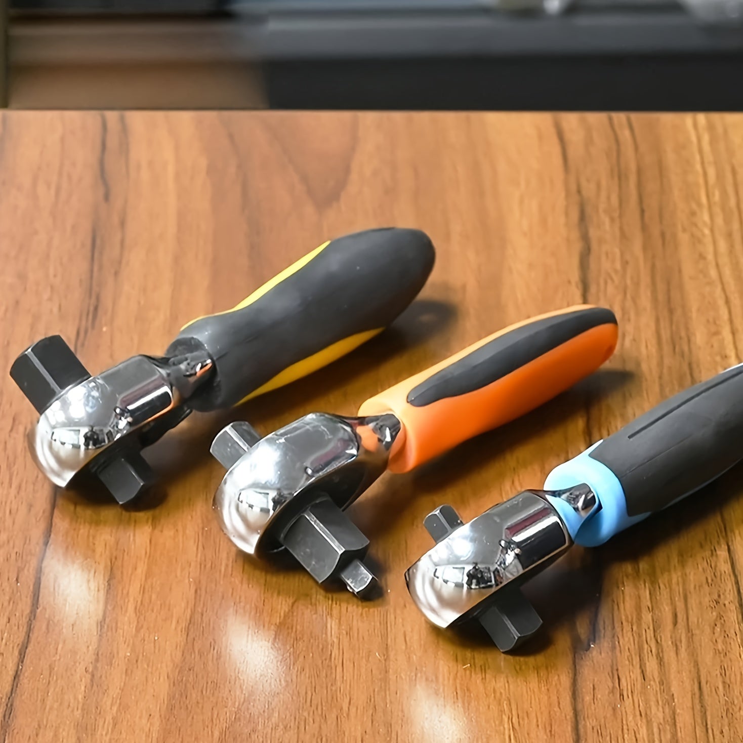 Universal 3-in-1 kalit tutqichi 1/4 3/8 1/2 dyuym, teskari o‘qiladigan po‘lat