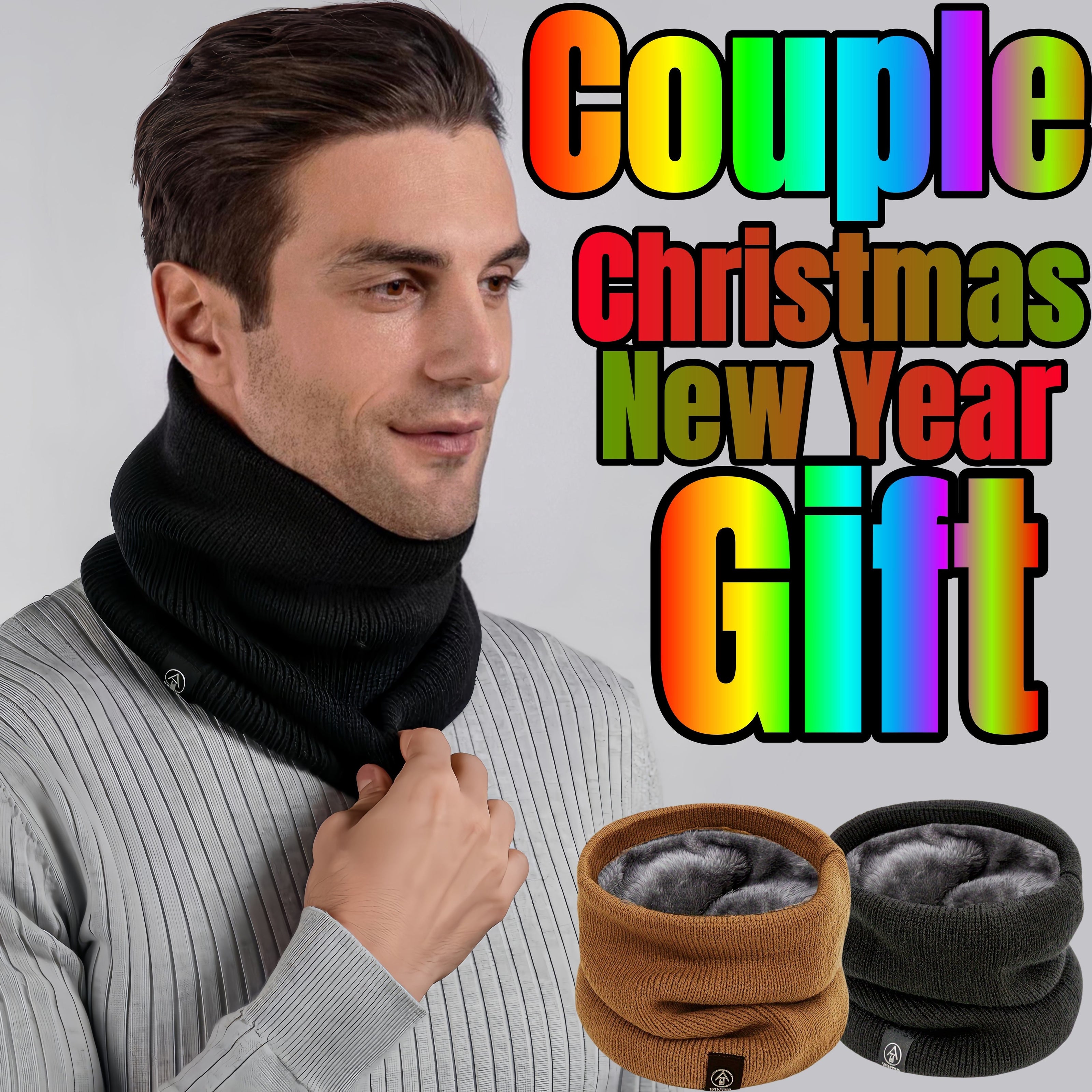 Winter Neck Gaiter Fleece-Lined Scarf for Men Women Cycling Mask Fake Collar