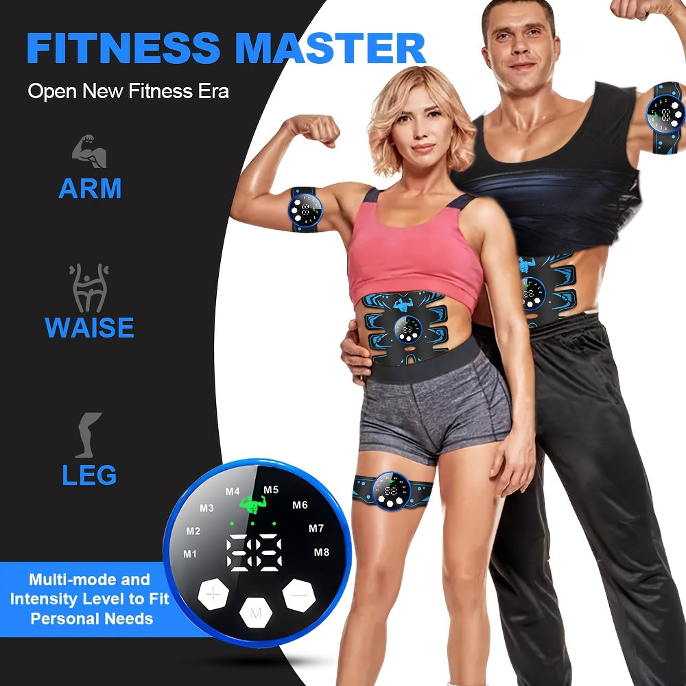 Комплект массажных поясов с USB-зарядкой, включающий 3 предмета. В комплект входят массажер, массажная наклейка для мышц и массажер для мышц. Оснащен 6 режимами и 18 уровнями интенсивности. Подходит для массажа всего тела дома.