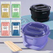 Portable Waxing Kit with 500ml Silicone Heater for Painless Hair Removal and Easy Cleanup