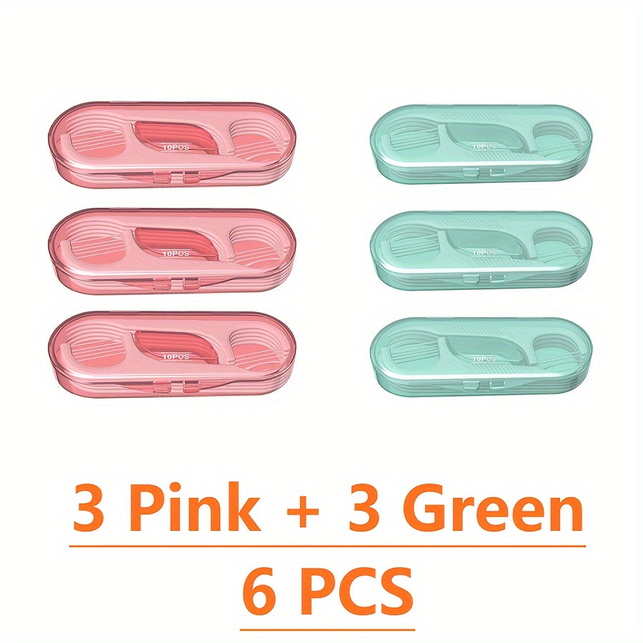 Double-Headed Dental Flosses with Toothpick Tips Pack of 10 Pink or White
