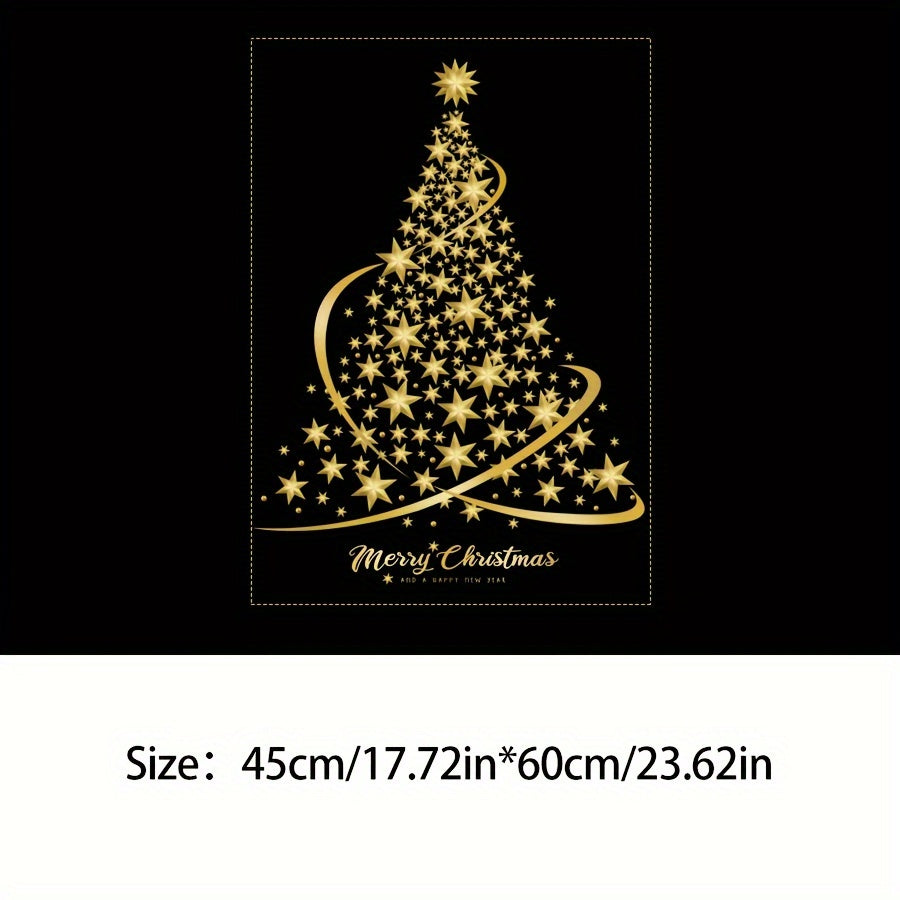 Rojdestvo oynasi uchun mo'ljallangan bayramiy daraxt sahnali elektrostatik bezaklar, savdo markazi ko'rgazmalari uchun