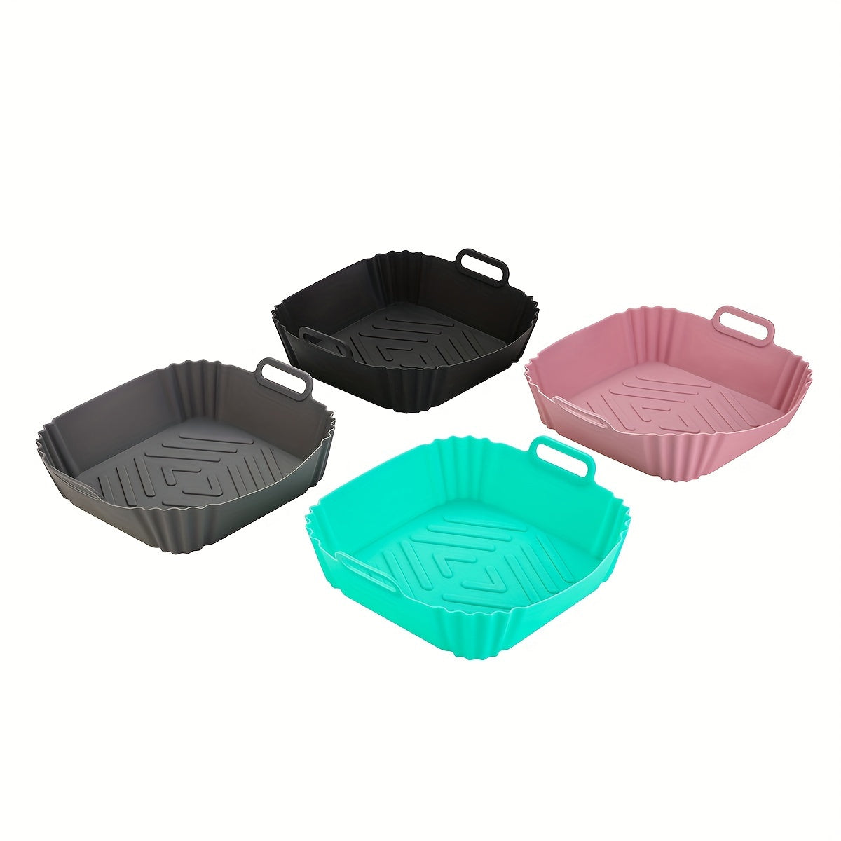 Square Reusable Silicone Air Fryer Baking Pan Non-Stick Heat Resistant 240°C
