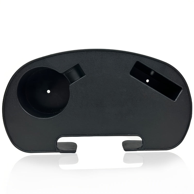 Mesa auxiliar plegable negra con bandeja de almacenamiento para bebidas y aperitivos