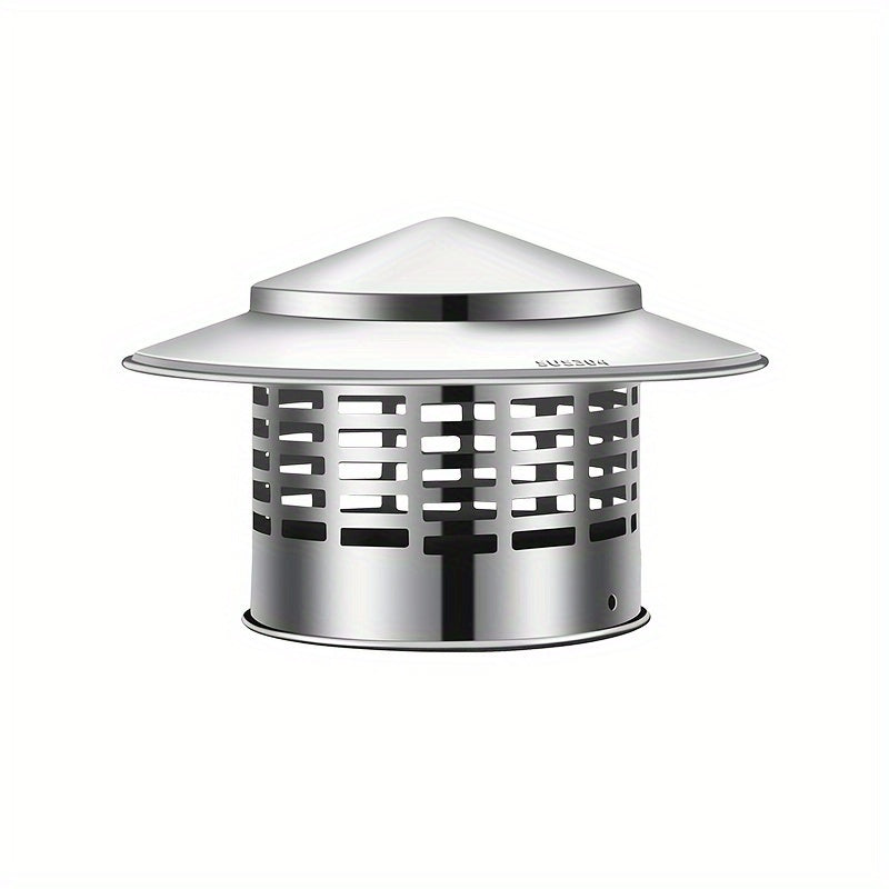 Stainless Steel Chimney Cap with Screen 10.92cm 16cm Round Rain Wind Resistant