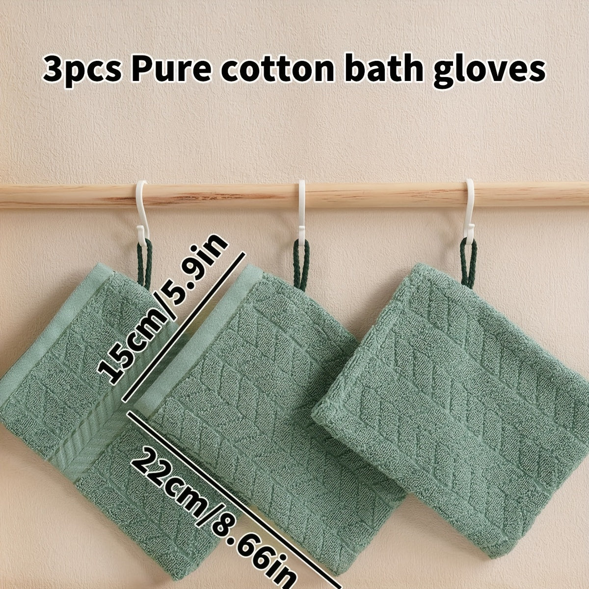 Cotton Bath Gloves for Makeup Removal Geometric Pattern in Pink Green Black White Teal Blue