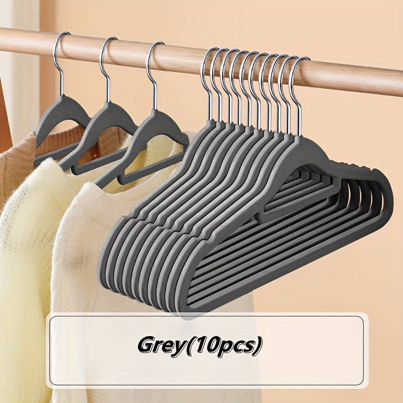 10 ta Samt Qoplamali Osma Qulflar To'plami, Sirpanmaydigan Flock Dizayni, 360° Aylanuvchi Qulflar, Qora Rang, Ko'ylaklar, Shimlar va Boshqalar uchun Joyni Tejaydigan Kiyim Tashkiliy Qulflar