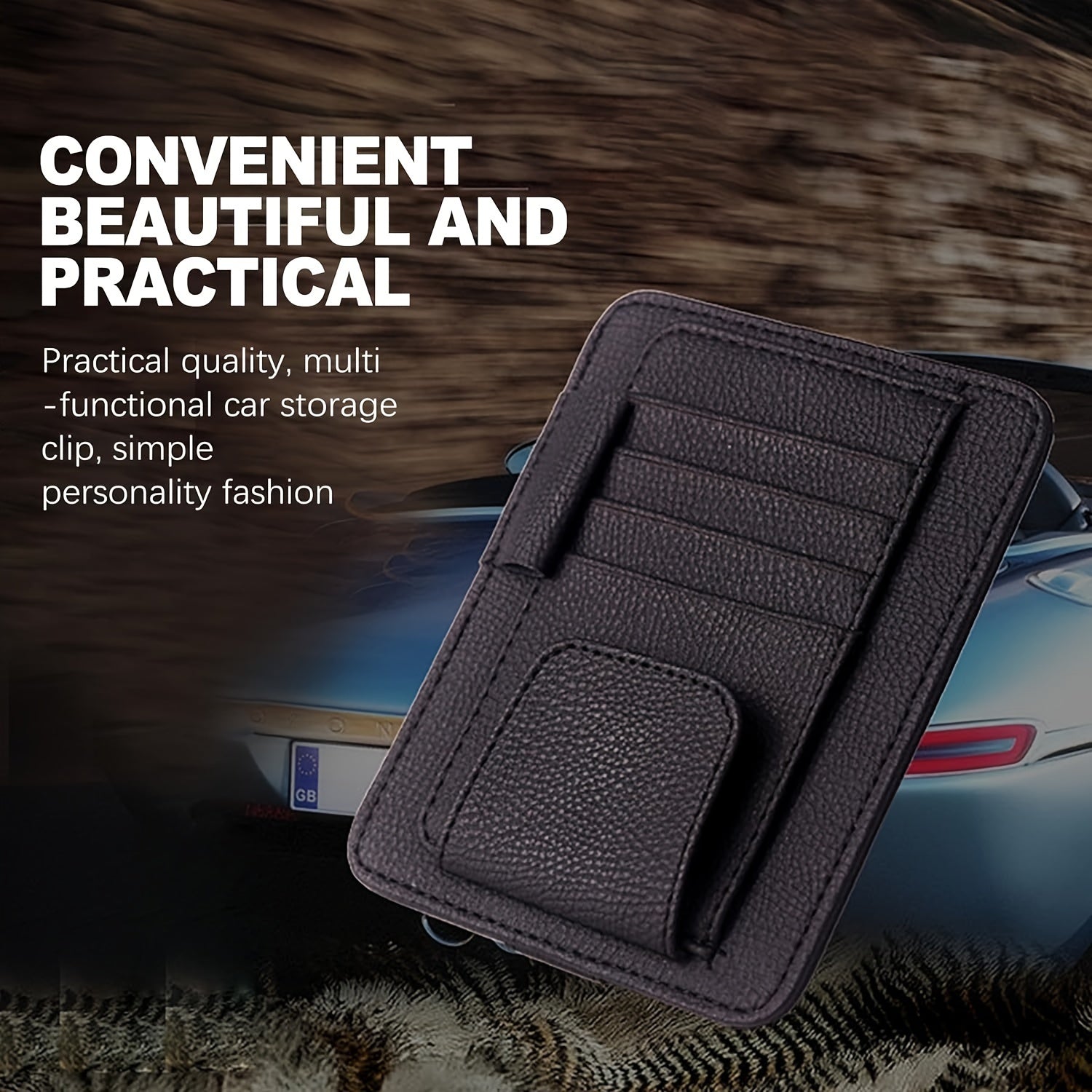 Маленький органайзер-держатель для солнцезащитных козырьков из искусственной кожи PU для грузовиков и автомобилей