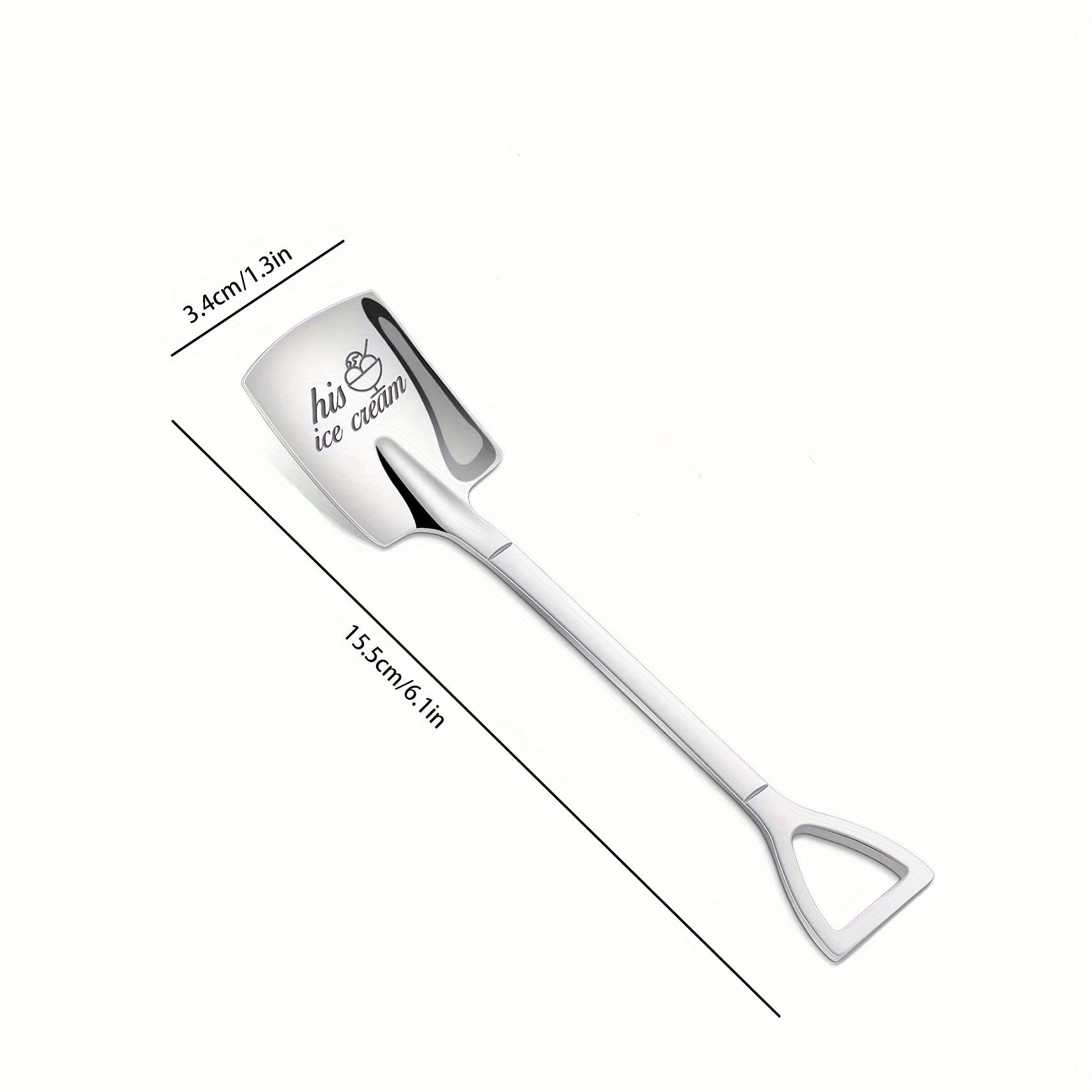 2 ta juft qahva qoshiq to'plami - UNING va UNING muzqaymoq qahva qoshiqchalari shaxsiylashtirilgan yozuv bilan - zanglamas po'latdan