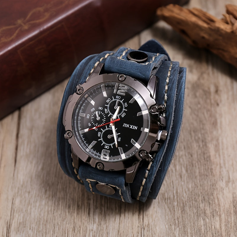 Men's Retro Style Casual Watch with Punk Vintage Design