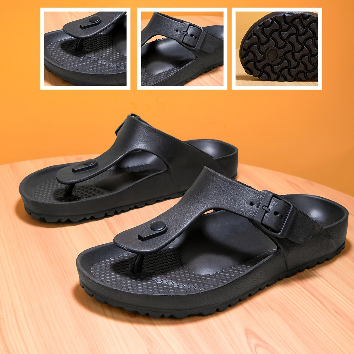 Women's Solid Color Flip Flops Casual Wedge Flats Comfortable Shoes