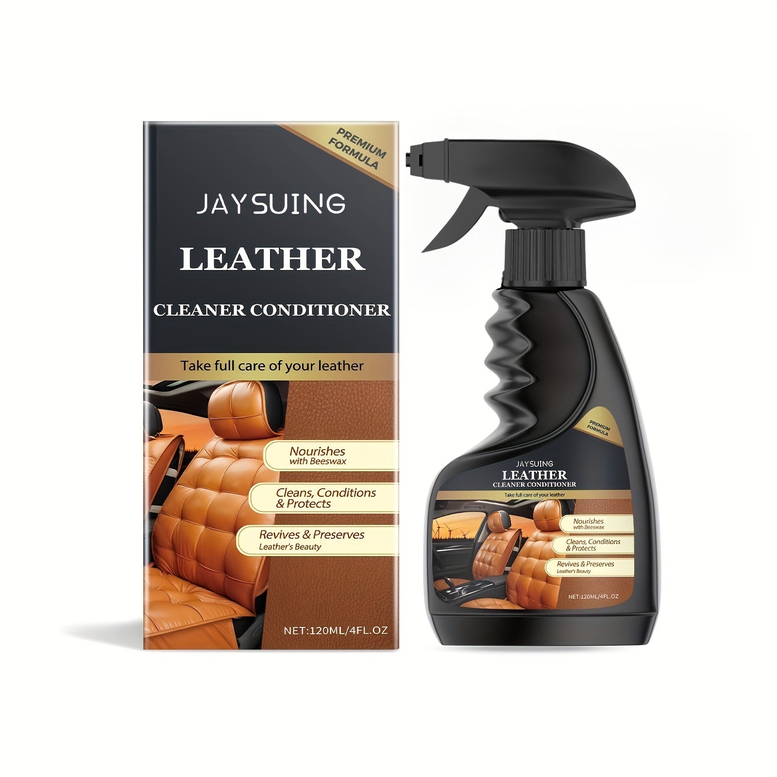 JAYSUING Terini tozalovchi va shartlovchi spreyi: Chuqur tozalovchi dog'larni olib tashlovchi, mebel, sumkalar, divanlar, avtomobil o'rindiqlari uchun porlaydigan vosita - Qoldiqsiz formula, natriy bikarbonati bilan - 1 litrdan kam suyuqlik hajmi