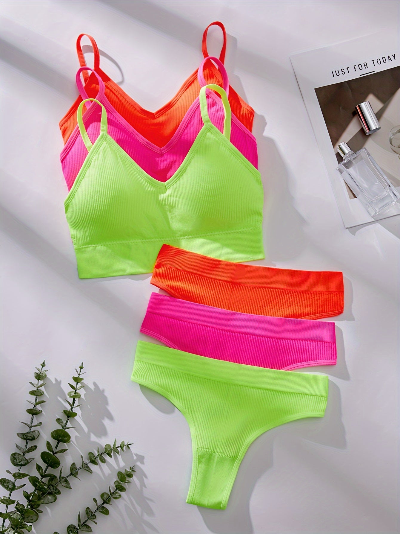 Women's 3-Piece Lingerie Set Cotton Comfortable Underwear for Daily Wear