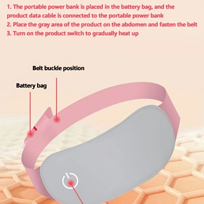 1 dona USB quvvatlangan Issiq Saroy Isitish Kengashi, dismenoreya uchun mos, ≤36V ishlash voltaji, menstruatsiya va kundalik issiqlik, birinchi dan uchinchi gear, sehrli qorin va qorin issiq siqish kulrang rangda