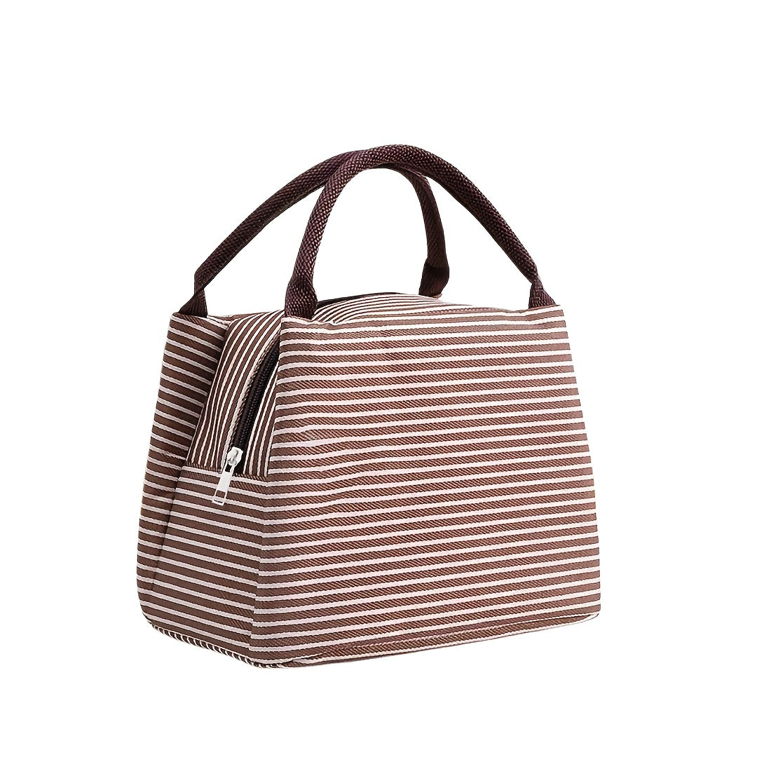 Insulated Lunch Box Bag with Aluminum Foil Lining Reusable Bento for Outdoor Picnics