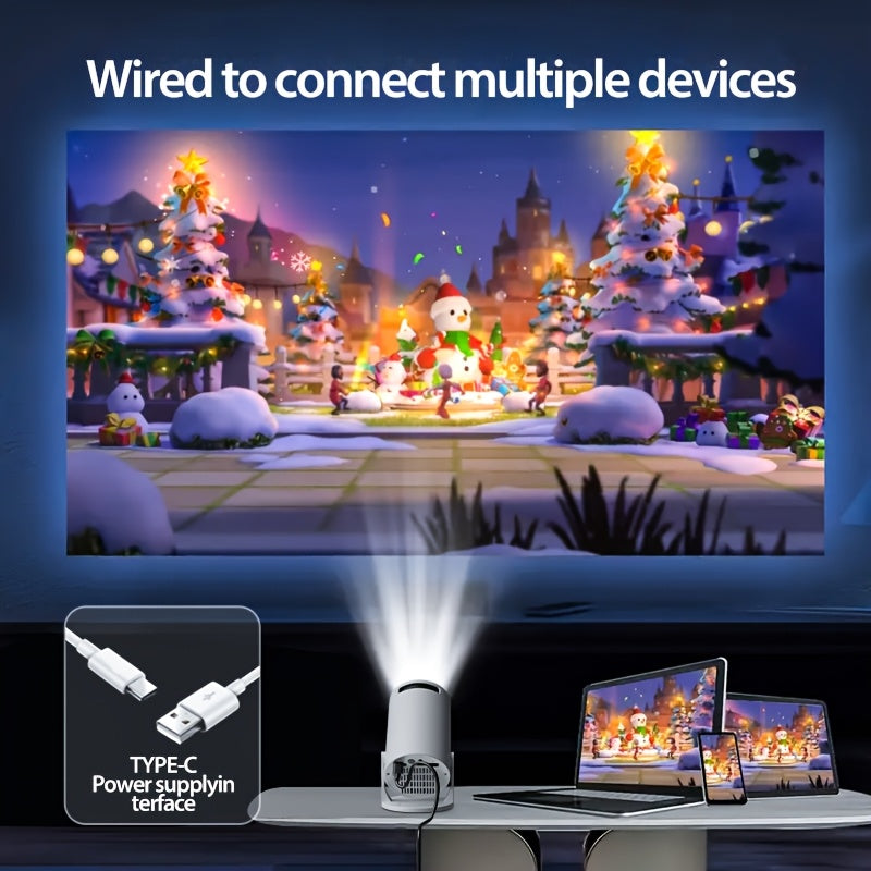 Portable Projector With Remote, Supports 3D, USB/Smartphone/Laptop Compatible