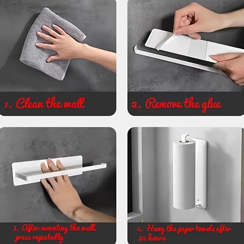 Wrought Iron Wall-Mounted Bathroom Storage Rack with Towel Bars