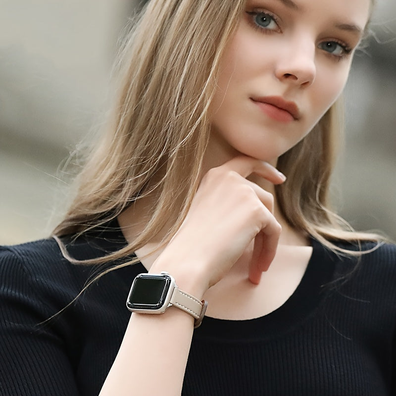 Unisex Synthetic Leather Magnetic Apple Watch Band for All Seasons