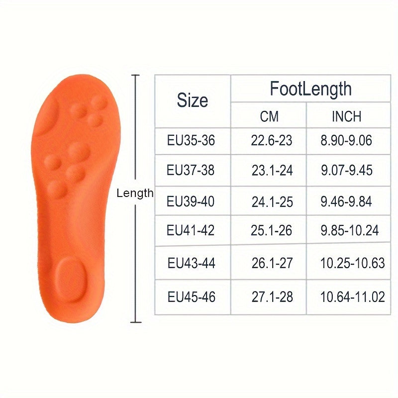 Unisex Breathable Foam Shoe Insoles Arch Support Cushioned Comfort