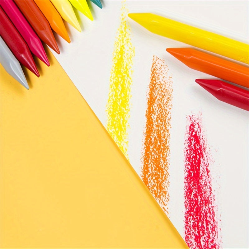 Washable Triangular Crayons for Kids 6 12 18 24 Colors Ergonomic Grip Non-Staining