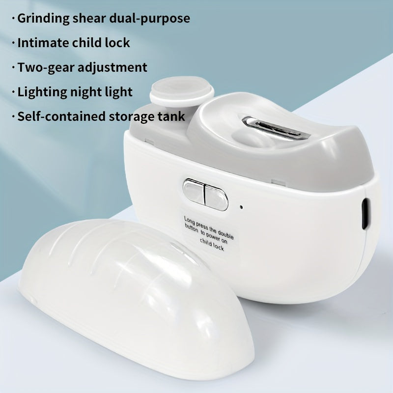 Electric Nail Clipper and Polisher USB Rechargeable Portable with Built-in Nail Debris Storage