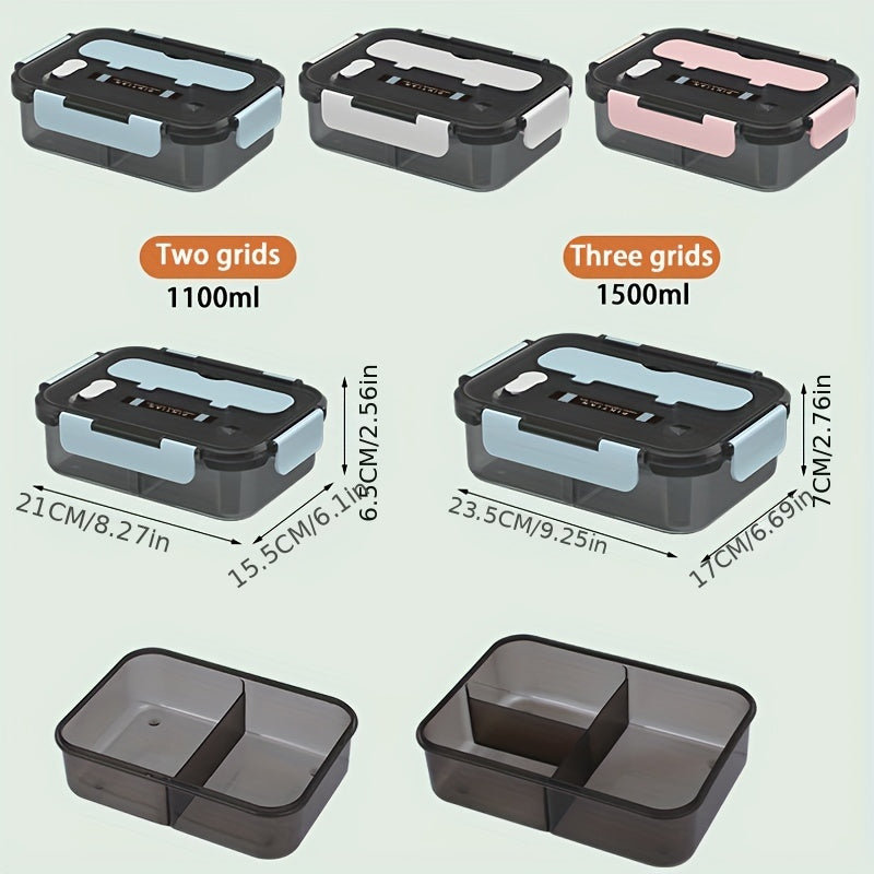 Large Capacity Leak-Proof Lunch Box with Spoon Double-Layered Microwave Safe