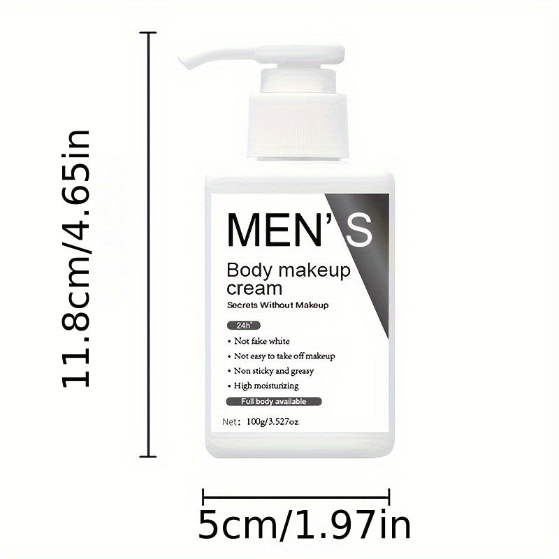 Men's Body Makeup Cream Full Body Moisturizer Hypoallergenic Pore Concealing