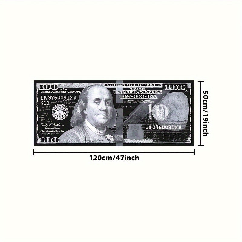 Polyester Area Rug with Dollar Design Non-Slip Thick Velvet Runner for Living Room