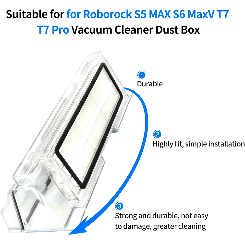 Replacement Dust Bin Collector Box with HEPA Filter for Robotic Vacuum Cleaners