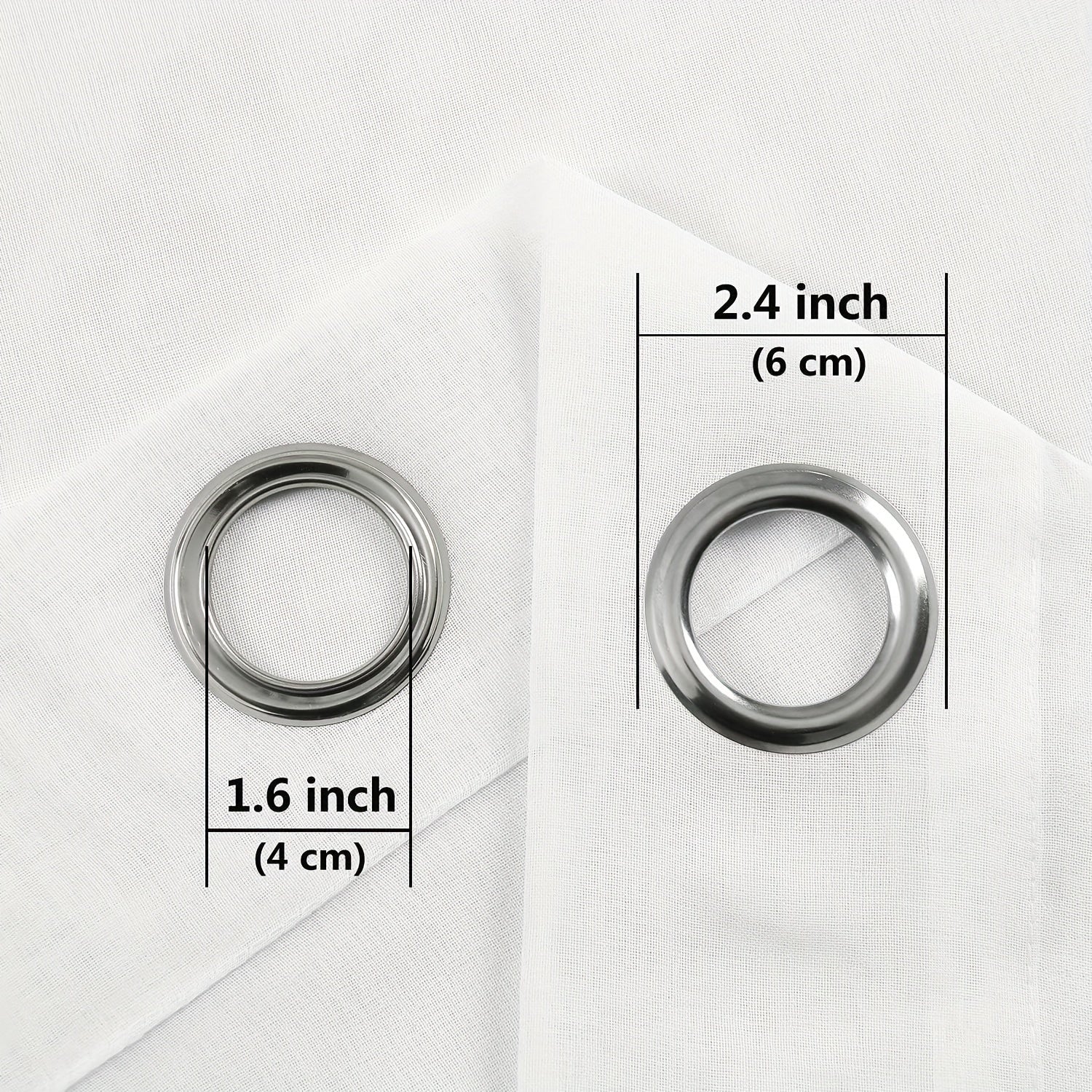 Set of 2 Sheer Grommet Top Curtains for Living Room Bedroom Kitchen