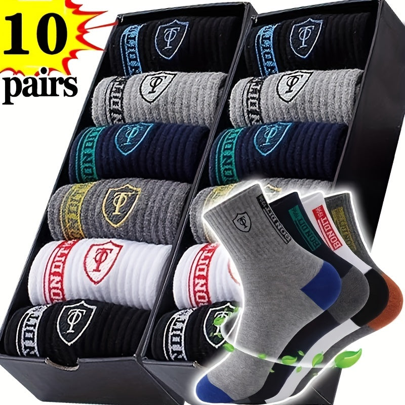 Men's Mid-Calf Socks Breathable Comfortable for Outdoor Sports and Business Wear