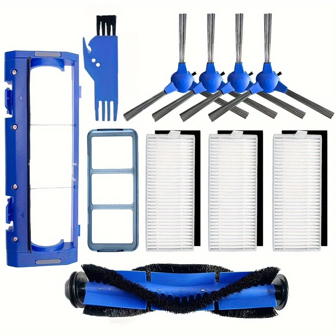 Replacement Parts Set for Robot Vacuum Cleaner Includes Brushes Filters 10 Pieces