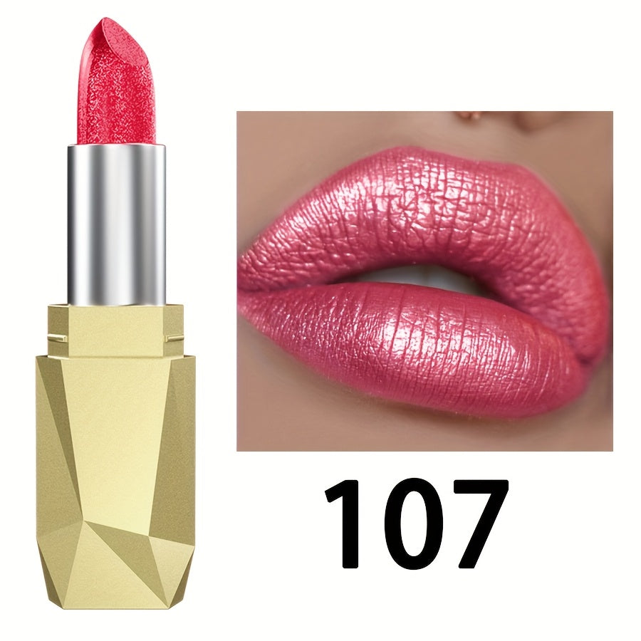 Pintalabios perlescente para mujer, de alta pigmentación, no se desvanece, con gloss hidratante