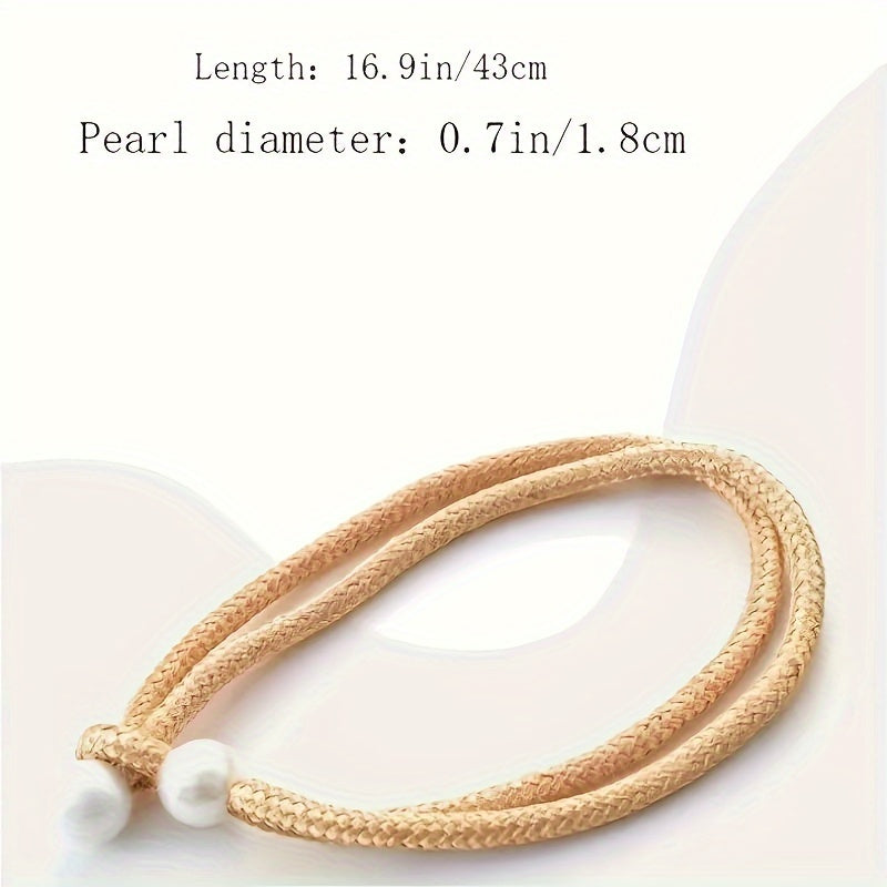 Decorative Curtain Binding Rope with Pearl Accents, 1 or 2 Pieces, Elegant Window Accessory