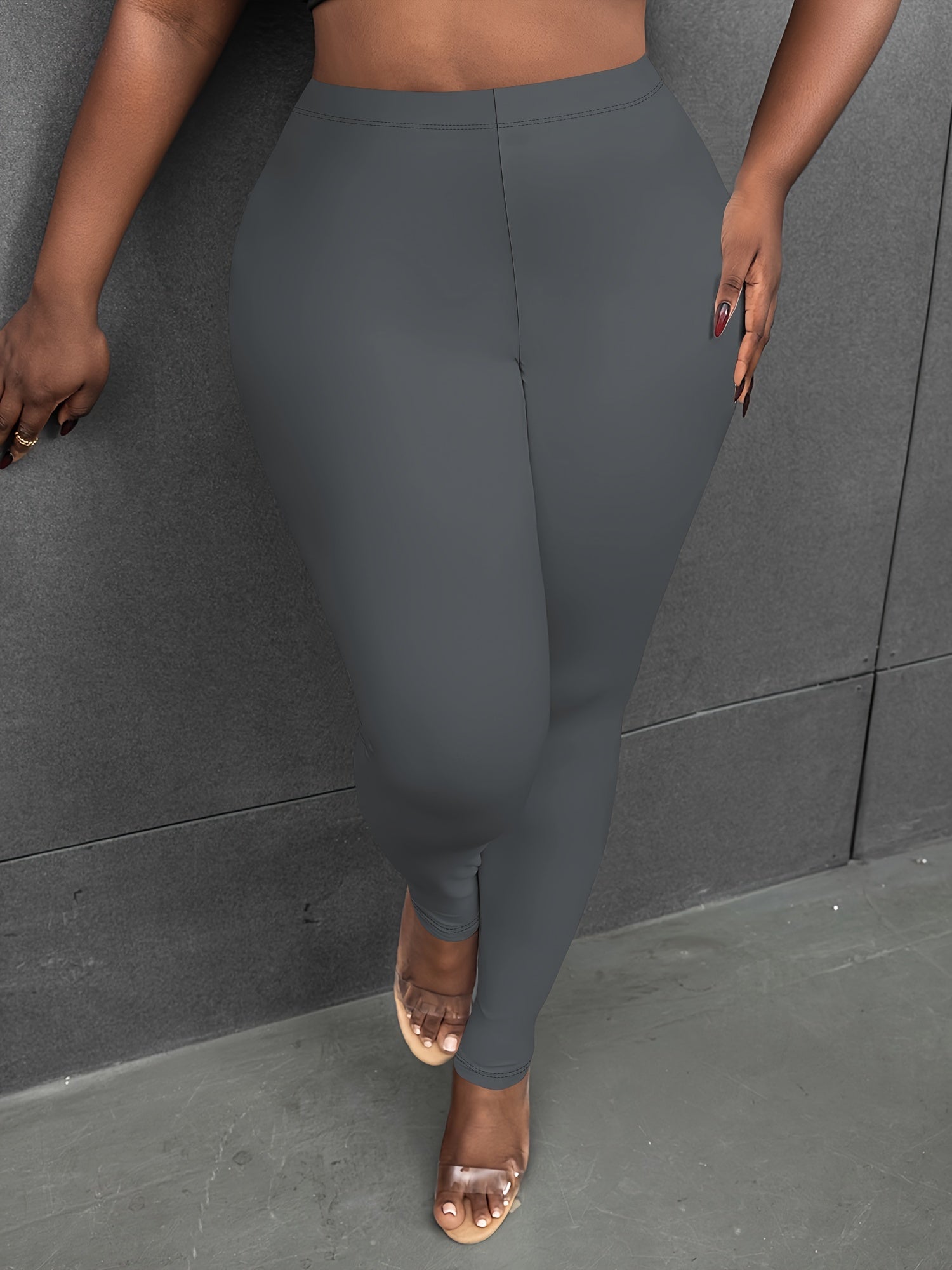 Women's High-Waisted Stretch Leggings Plus Size 9/10 Spring Summer Fall