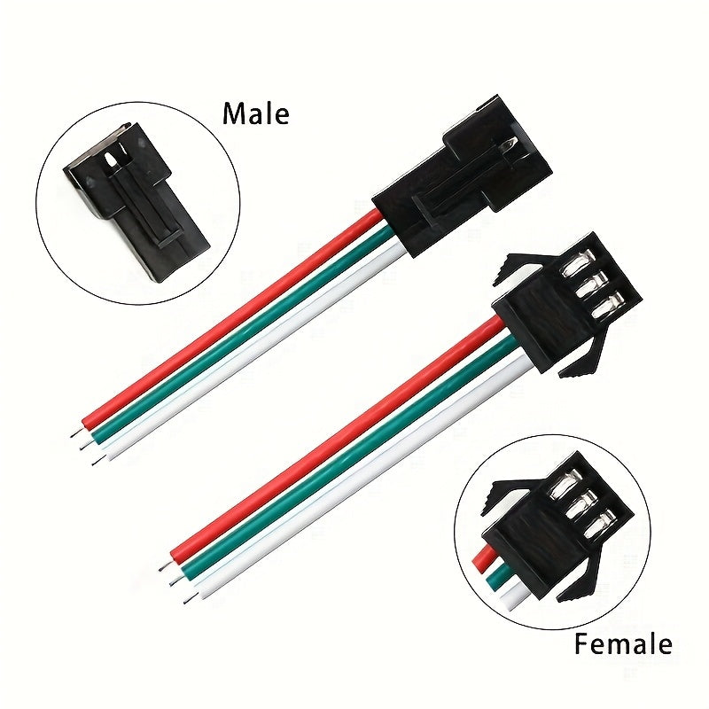 5 Pairs JST SM Series Male Female Cable Connectors for LED Strip Light Drivers 2/3/4/5/6 Pin