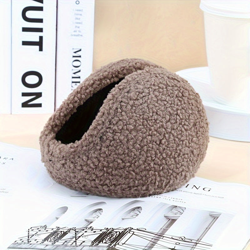 Warm Fleece Earmuffs for Men Women Stretchable Winter Ear Warmers Knit Design