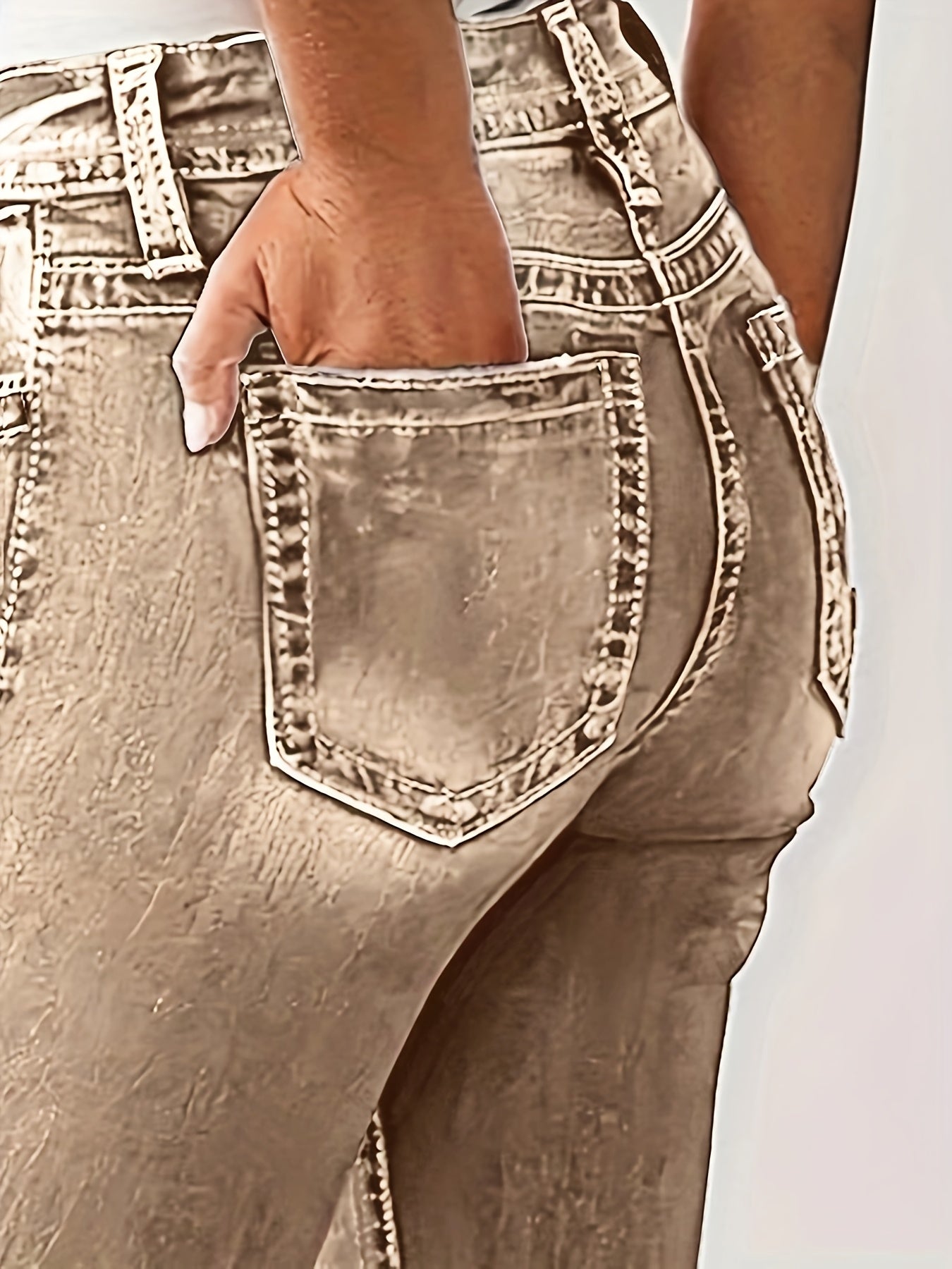 Women's Plus Size Stretchy Long Pants Casual Black Size 14-24