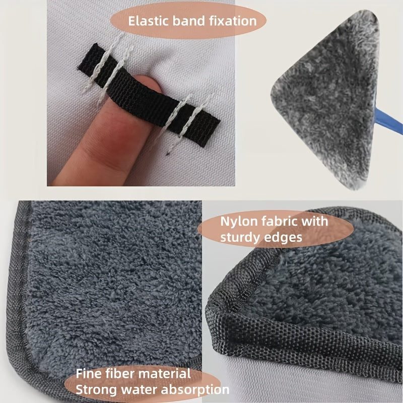 Washable Triangle Mop Pads Set of 3, 5, or 10 Non-Shedding Replacement Heads for Cleaning
