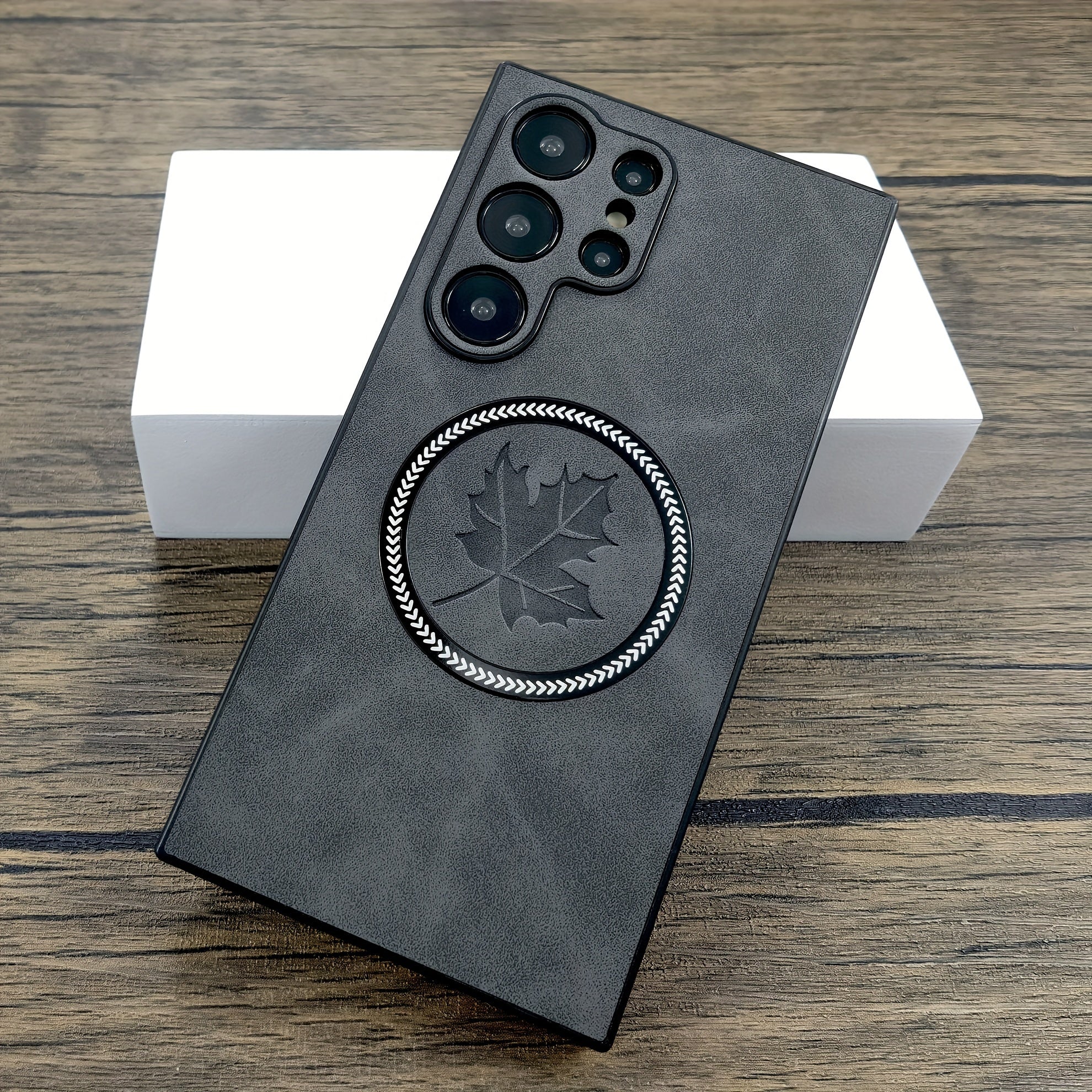 PU Leather Phone Case for Samsung Galaxy Wireless Charging Magnetic Adsorption