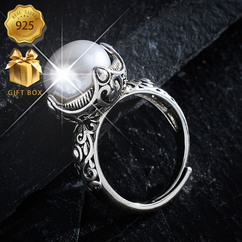 Sterling Silver Ring with Freshwater Pearl for Women Hypoallergenic Everyday Wear