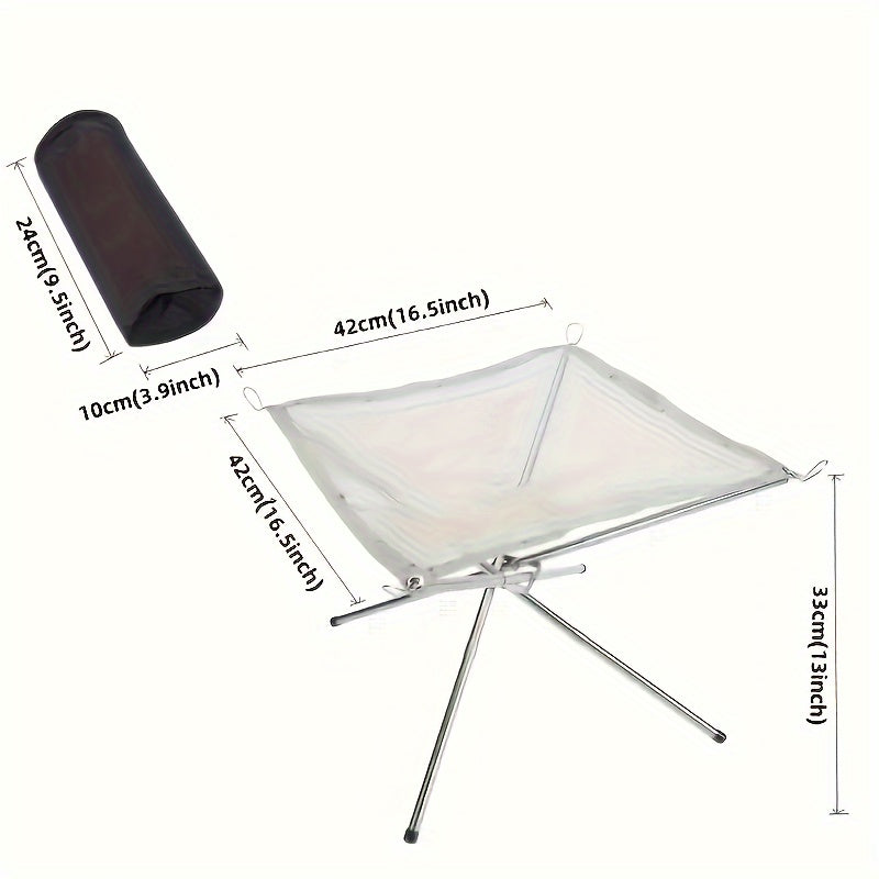 Stainless Steel Portable BBQ Grill with Non-Stick Surface Foldable Adjustable Height and Wind Guard