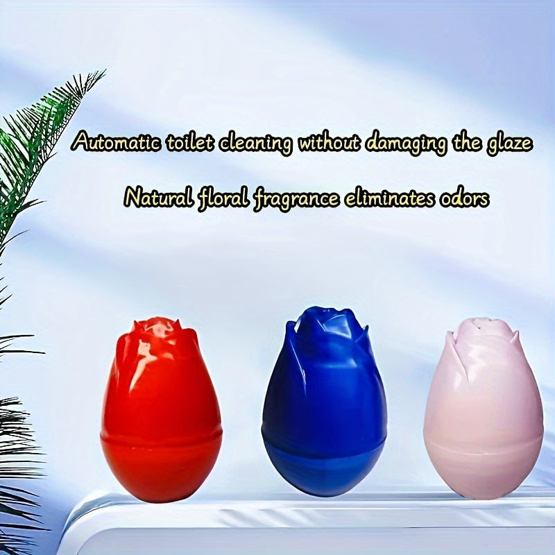 Rose-Shaped Automatic Toilet Cleaner Gel Long-Lasting Residue-Free Household Bathroom Tool