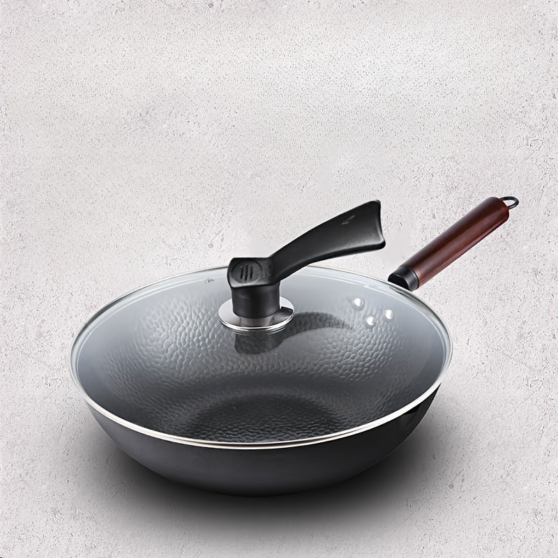 Набор из 2 чугунных сковород с стеклянными крышками 12/13 дюймов, антипригарная посуда для индукционной плиты