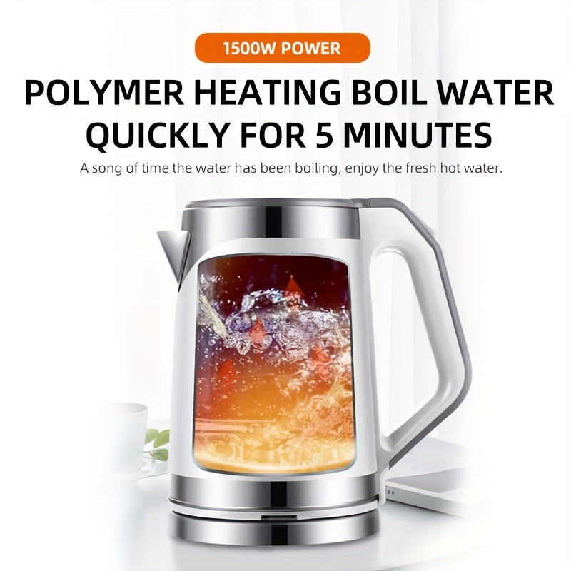 Large Capacity Stainless Steel Electric Kettle 1500W Auto Power Off Anti-Scald