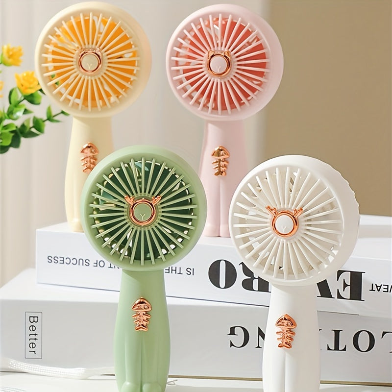 Mini Handheld Fan with Light USB Rechargeable Portable Personal Cooling Device