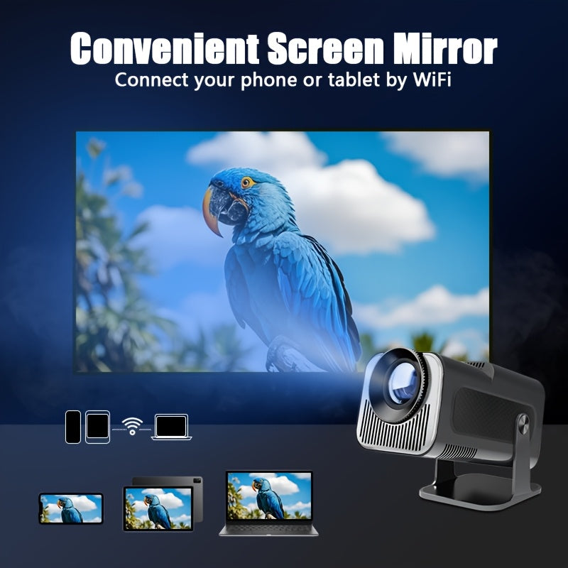 Mini proyector de video inteligente 4K HD con WiFi6 y rotación de 180° para cine en casa