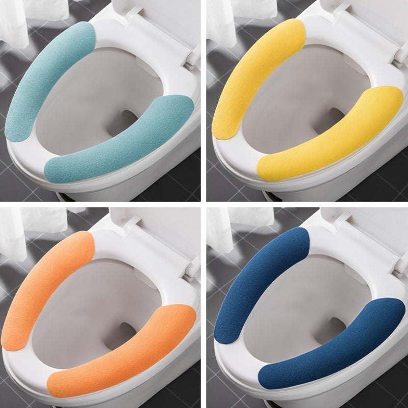 Universal Washable Toilet Seat Cover with Adhesive Non-Slip Mat