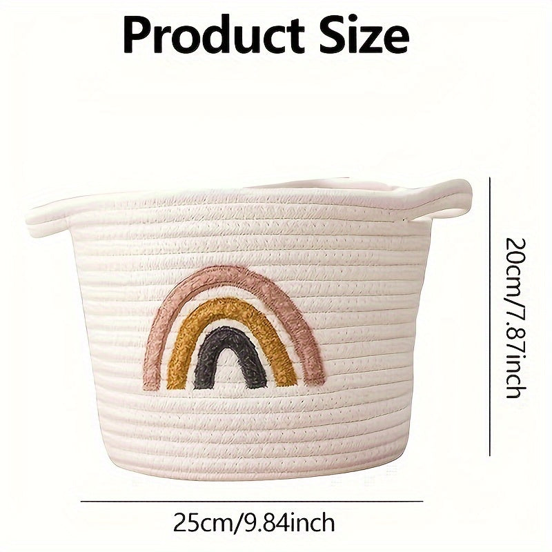 Цветная радуга из хлопкового каната, идеальна для декоративного хранения в спальне и гостиной