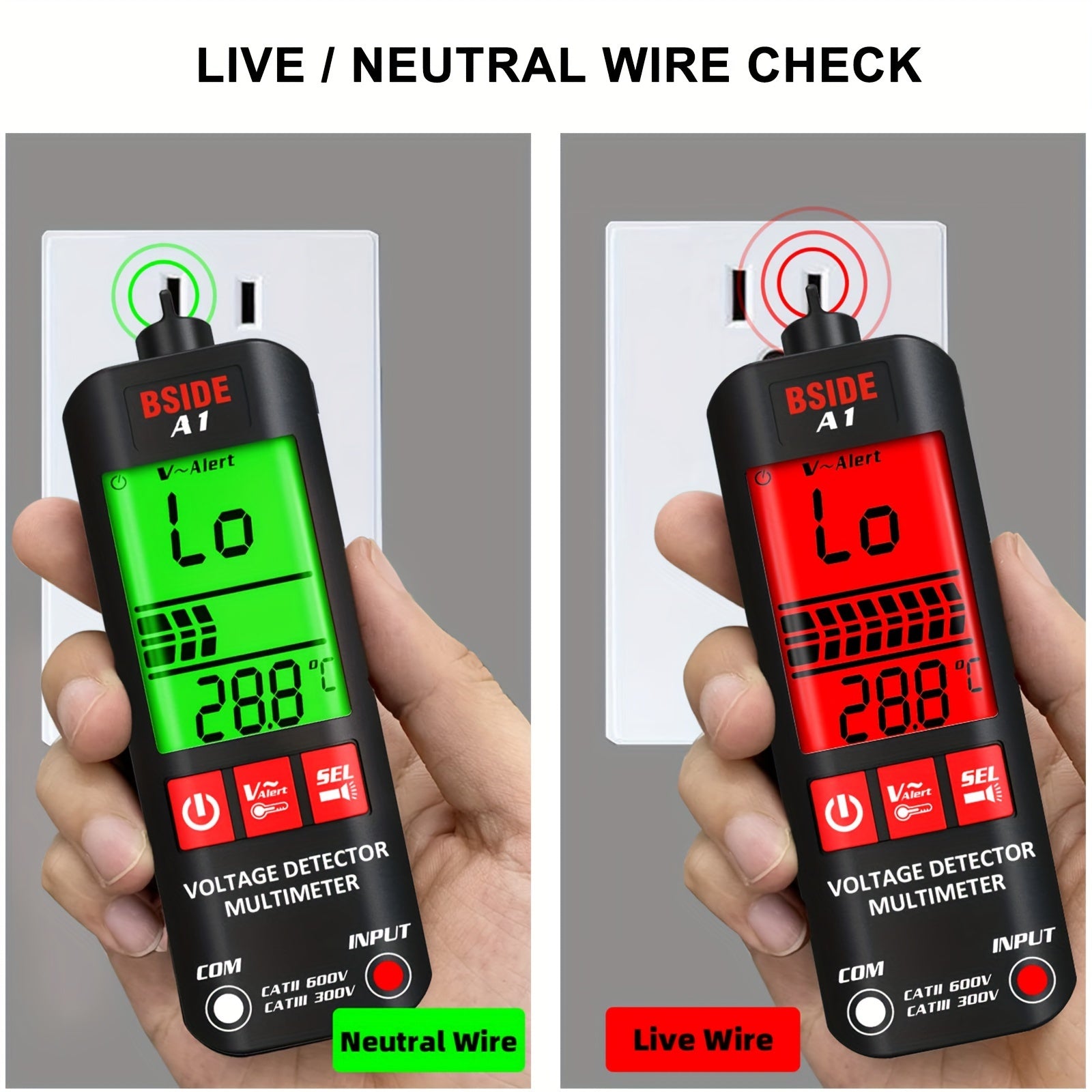 Digital Multimeter with Non-Contact Voltage Tester and Flashlight for Voltage, Current, Resistance, Temperature